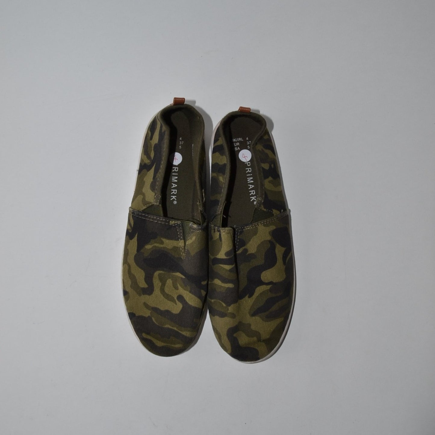 Primark Camo Canvas Plimsolls Shoe Size 4