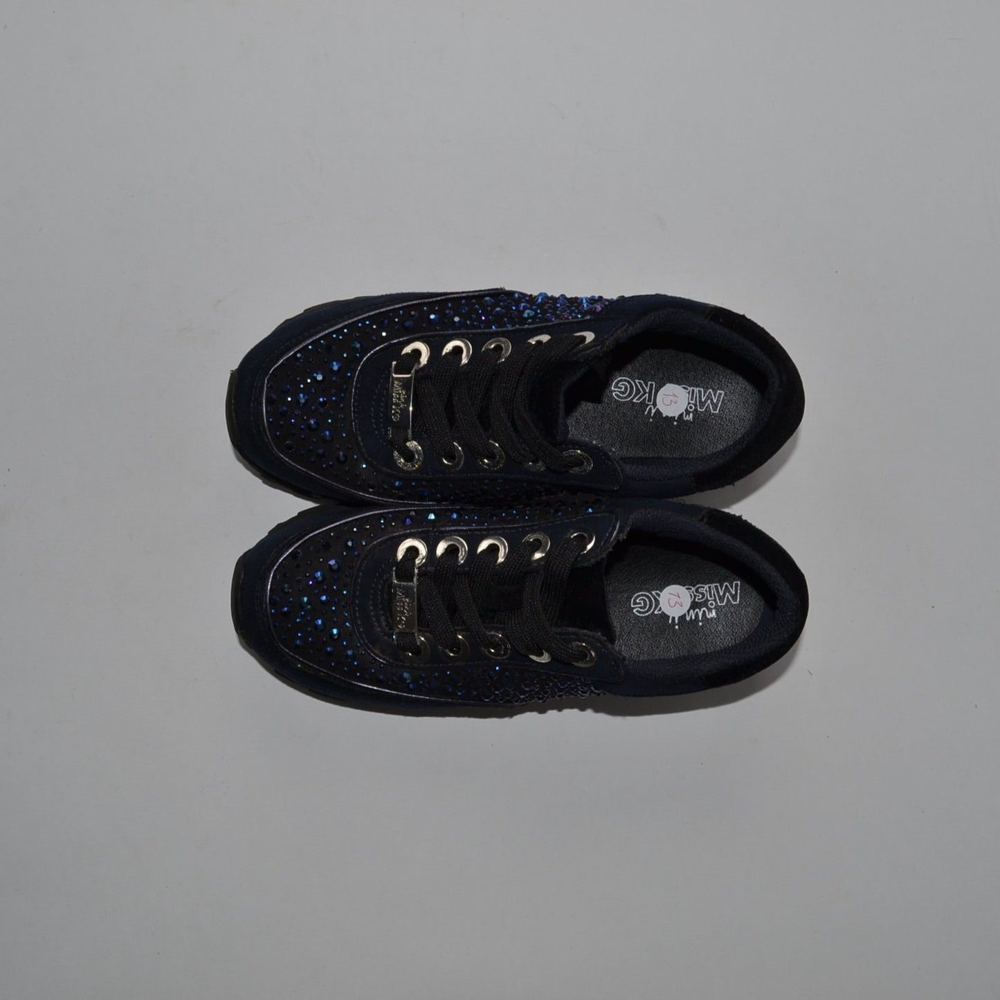 Mini Miss KG Navy Blue Gem Stone Trainers Shoe Size 13 (jr)
