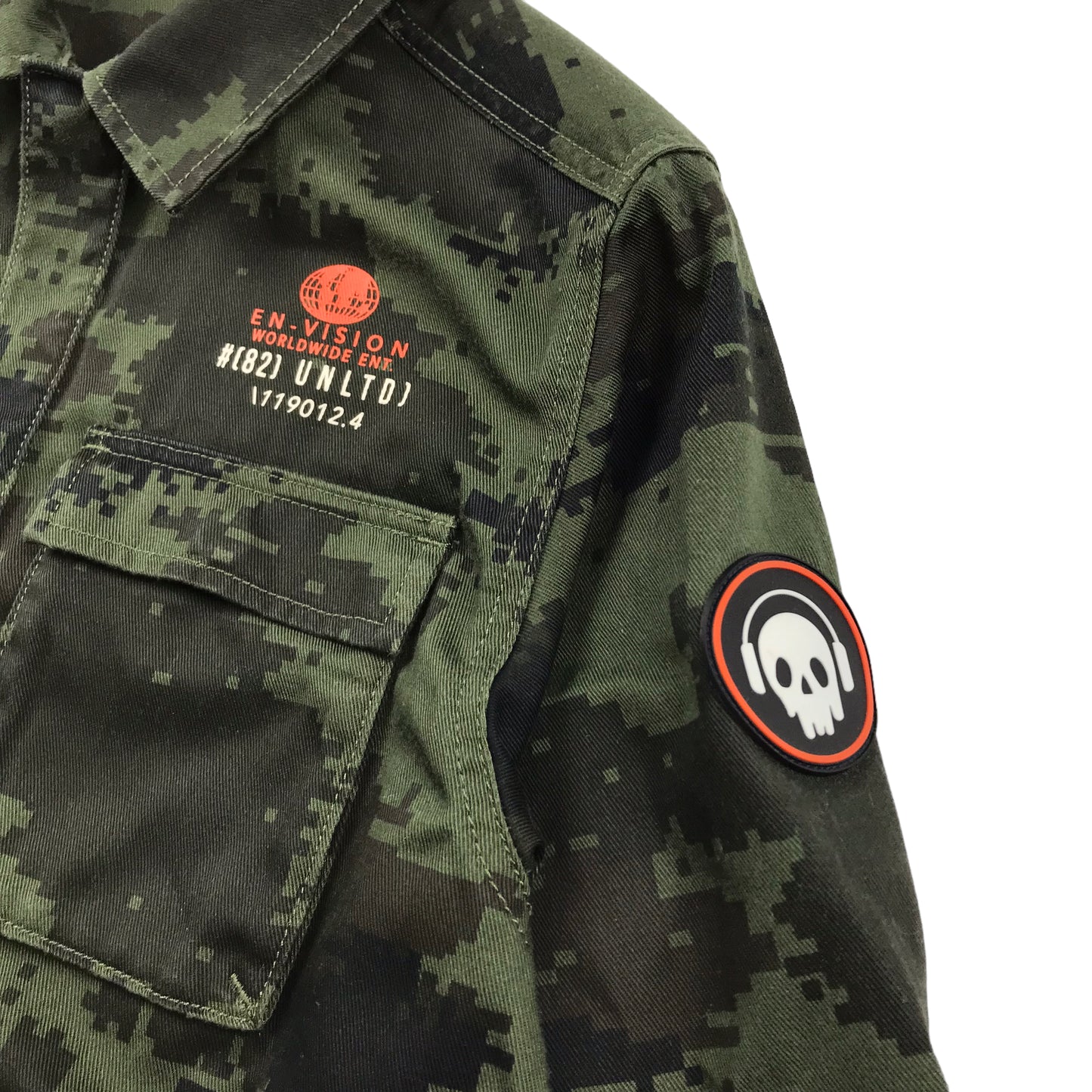 Next Khaki Green Pixelated Camo Shirt Age 8