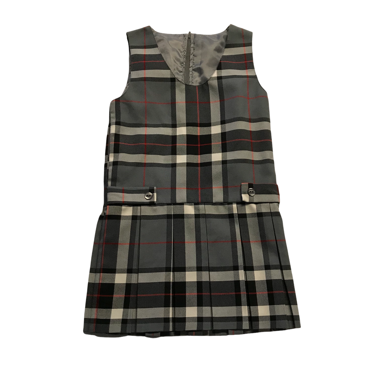 Grey Tartan Pinafore Age 3