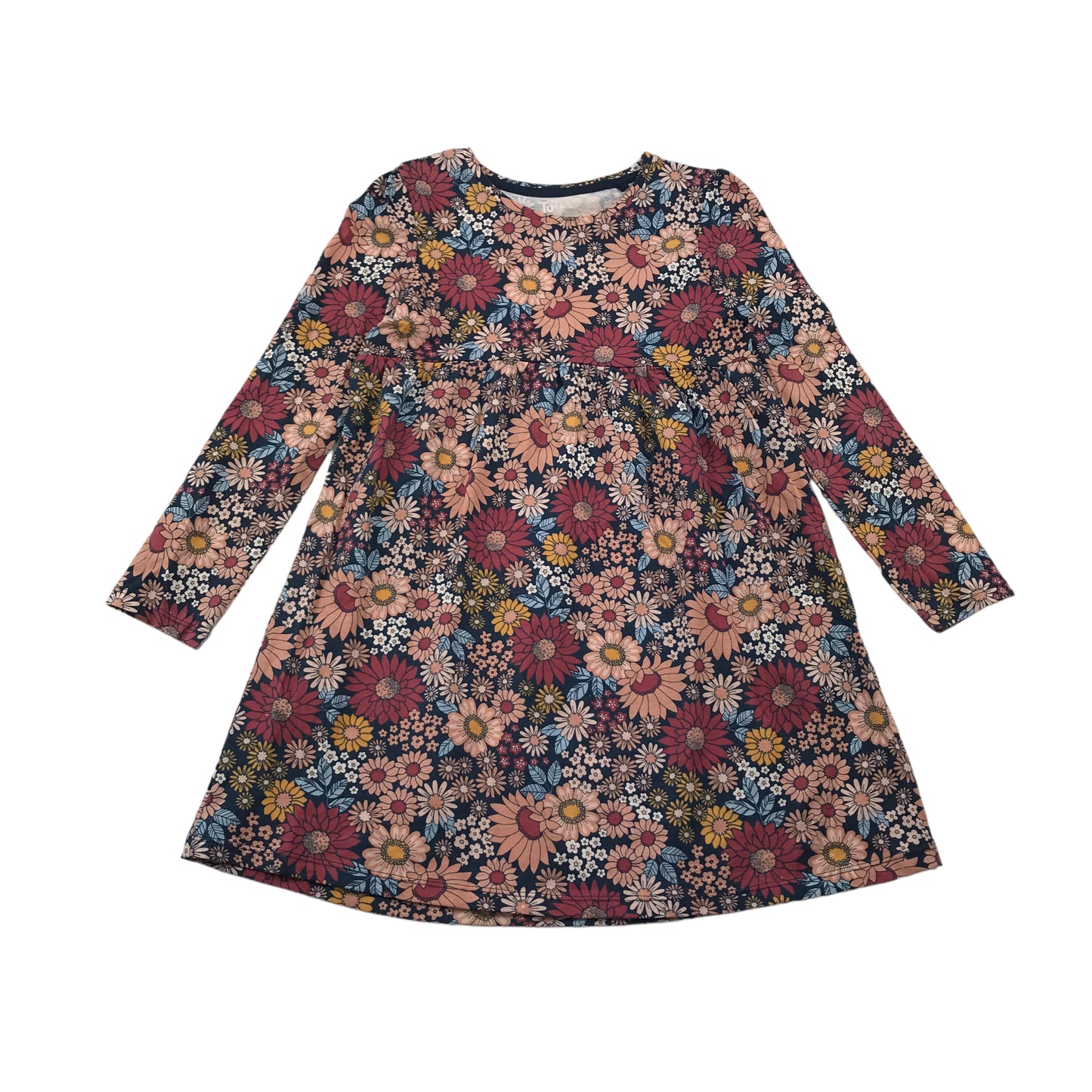 Long Sleeve Cotton Multipattern Dress Bundle Age 6-7