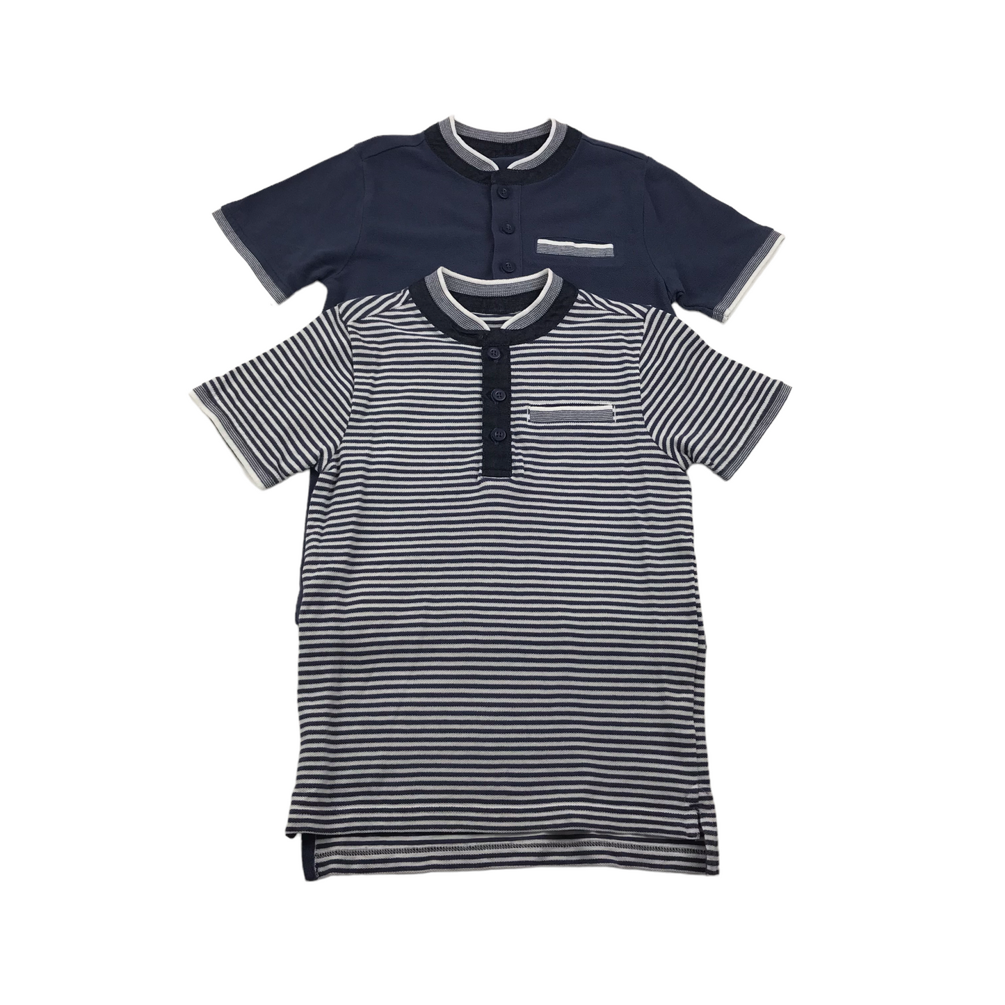 Nutmeg Navy and White Cotton Polo-style T-shirt Set Age 5