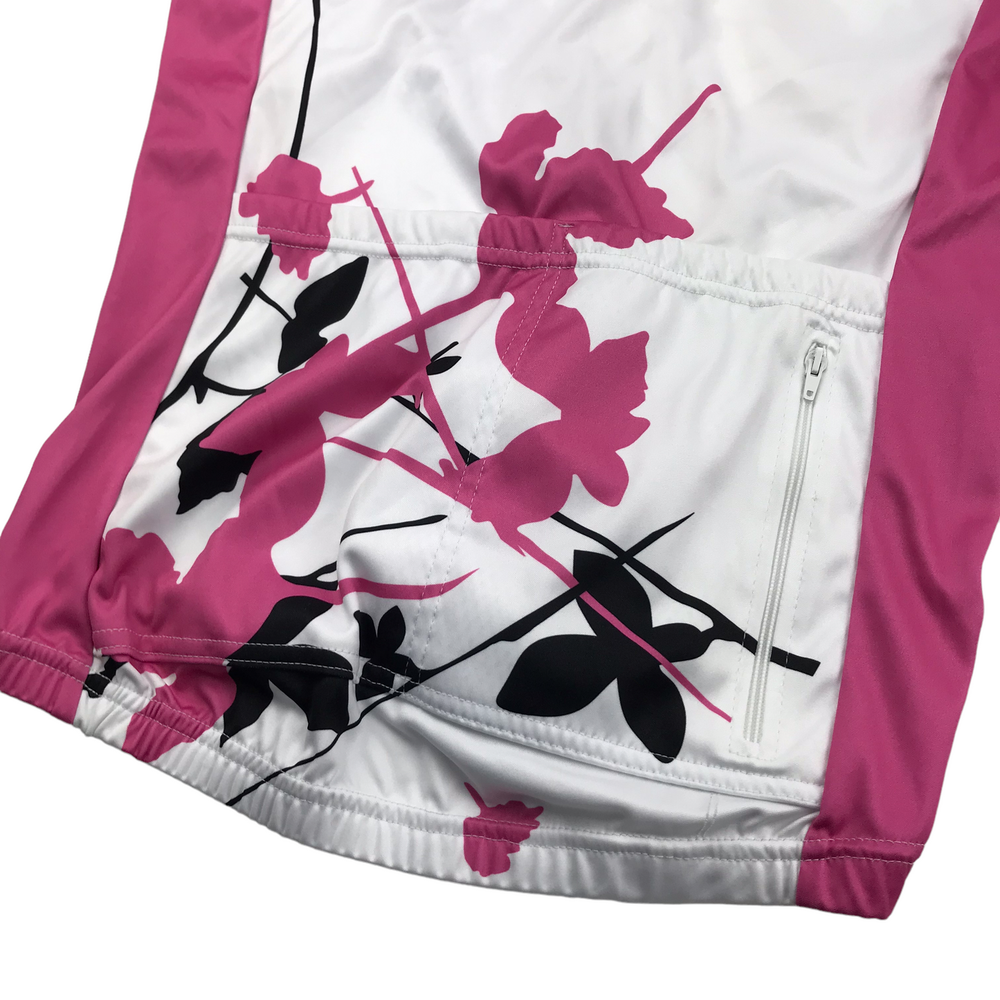 Foska White and Pink Short Sleeve Cycling Sports Top Women's Size 10