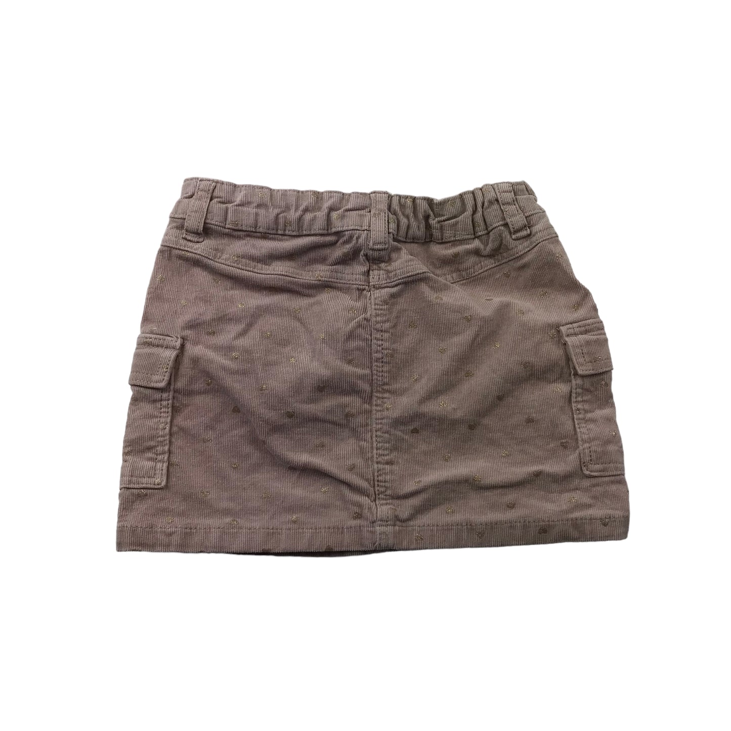 H&M Light Pink Love Heart Corduroy Mini Skirt Age 4