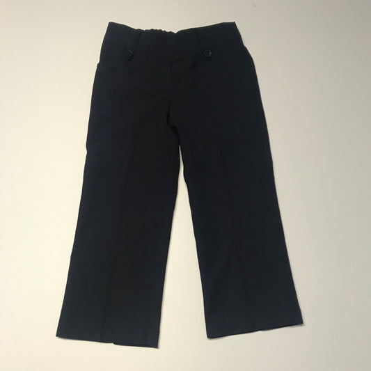 Girls' Navy Blue School Trousers with Flower Button Details Age 3