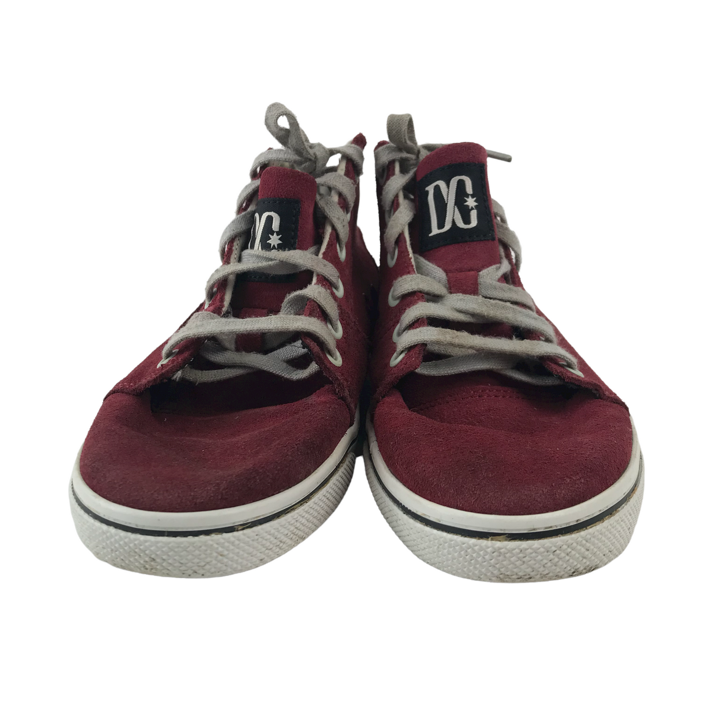 DC Burgundy Leather High Tops Trainers Shoe Size 3