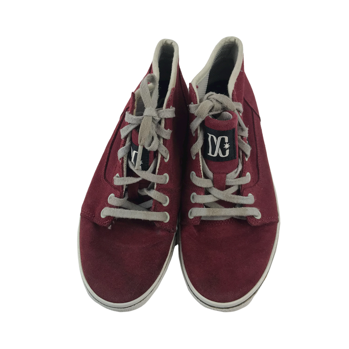 DC Burgundy Leather High Tops Trainers Shoe Size 3