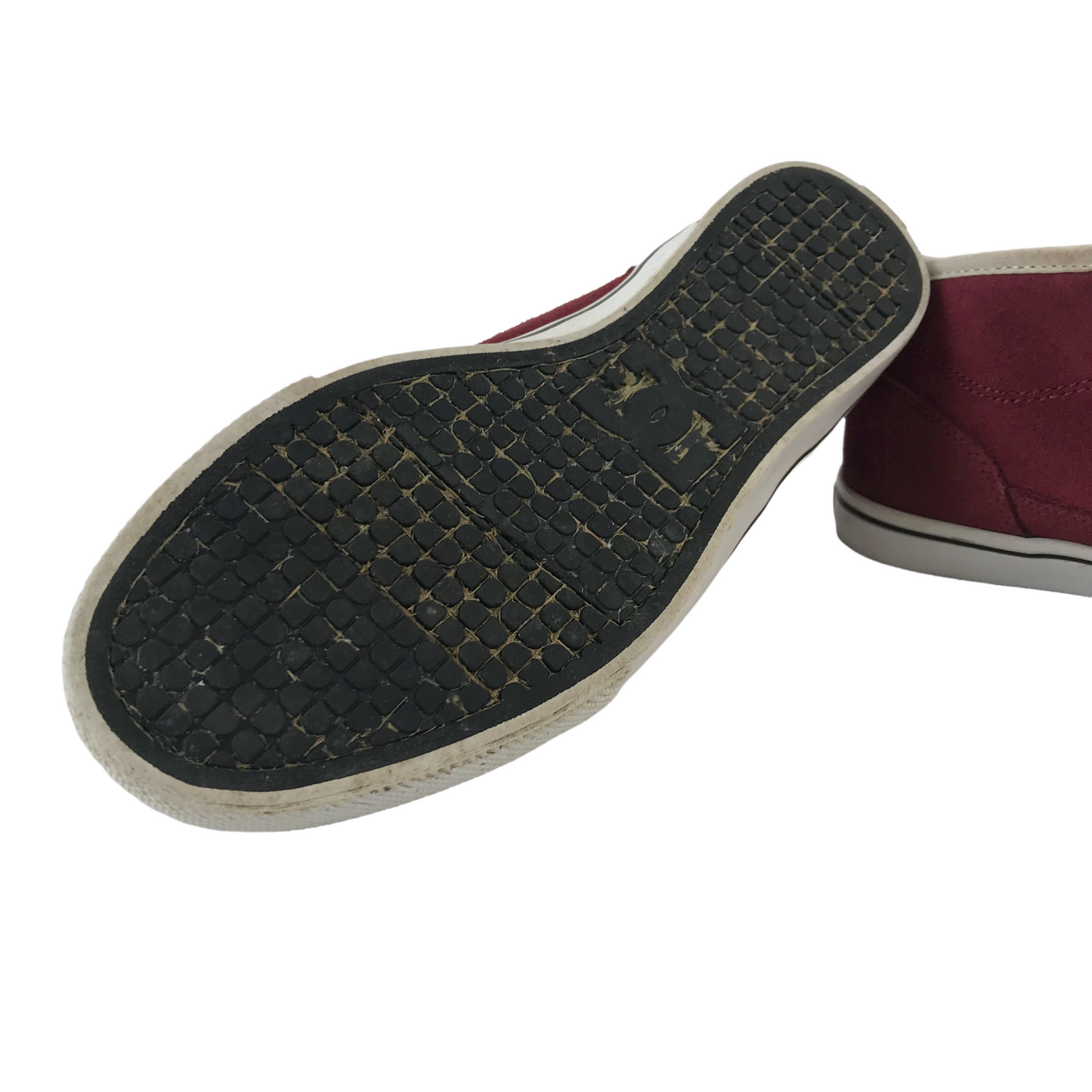 DC Burgundy Leather High Tops Trainers Shoe Size 3