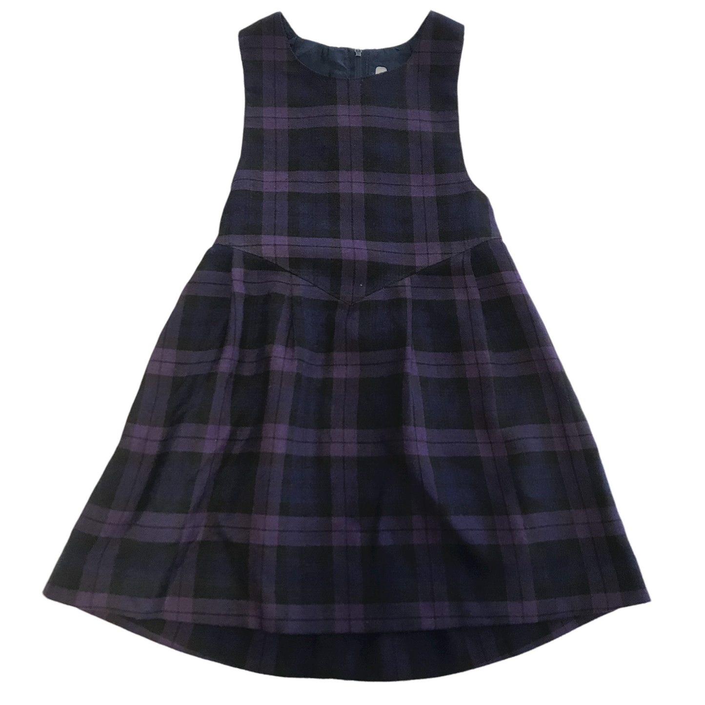 Mans World Purple and Navy Tartan Pinafore Age 4