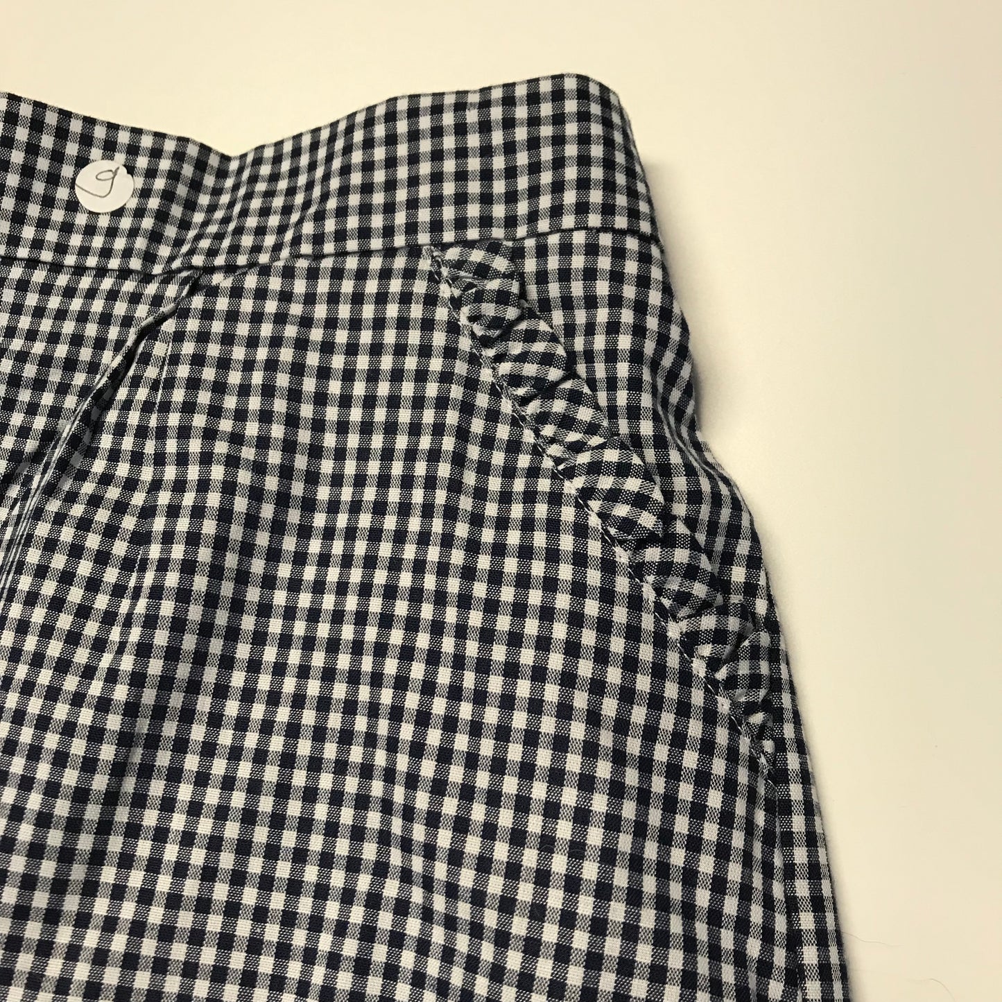 George Girls Navy Blue School Gingham Shorts Age 9