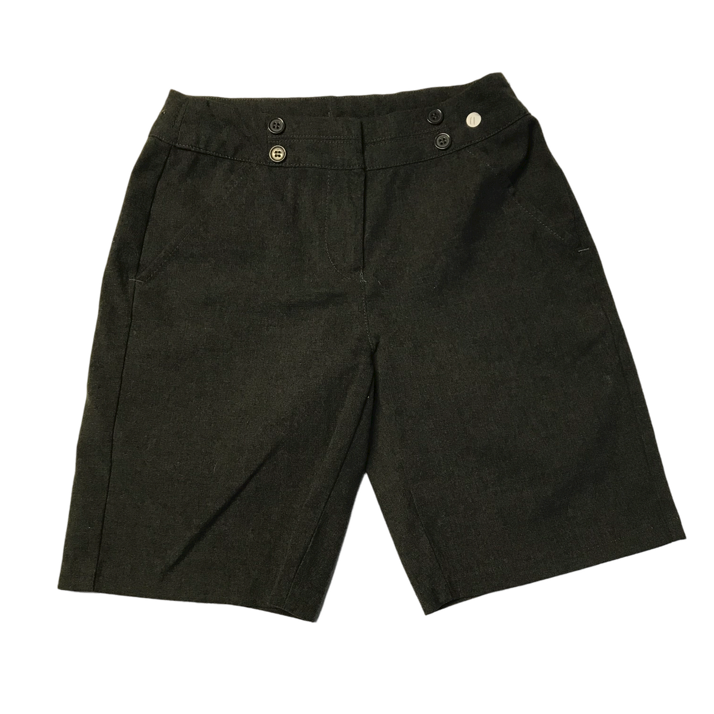 M&S Grey Girls School Shorts with Button Details