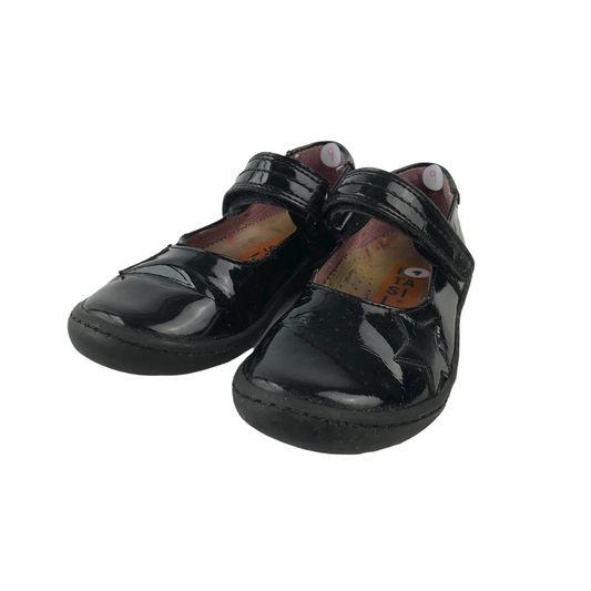 Petasil Black School Pumps With Single Strap and Stars Shoe Size 9 (jr)