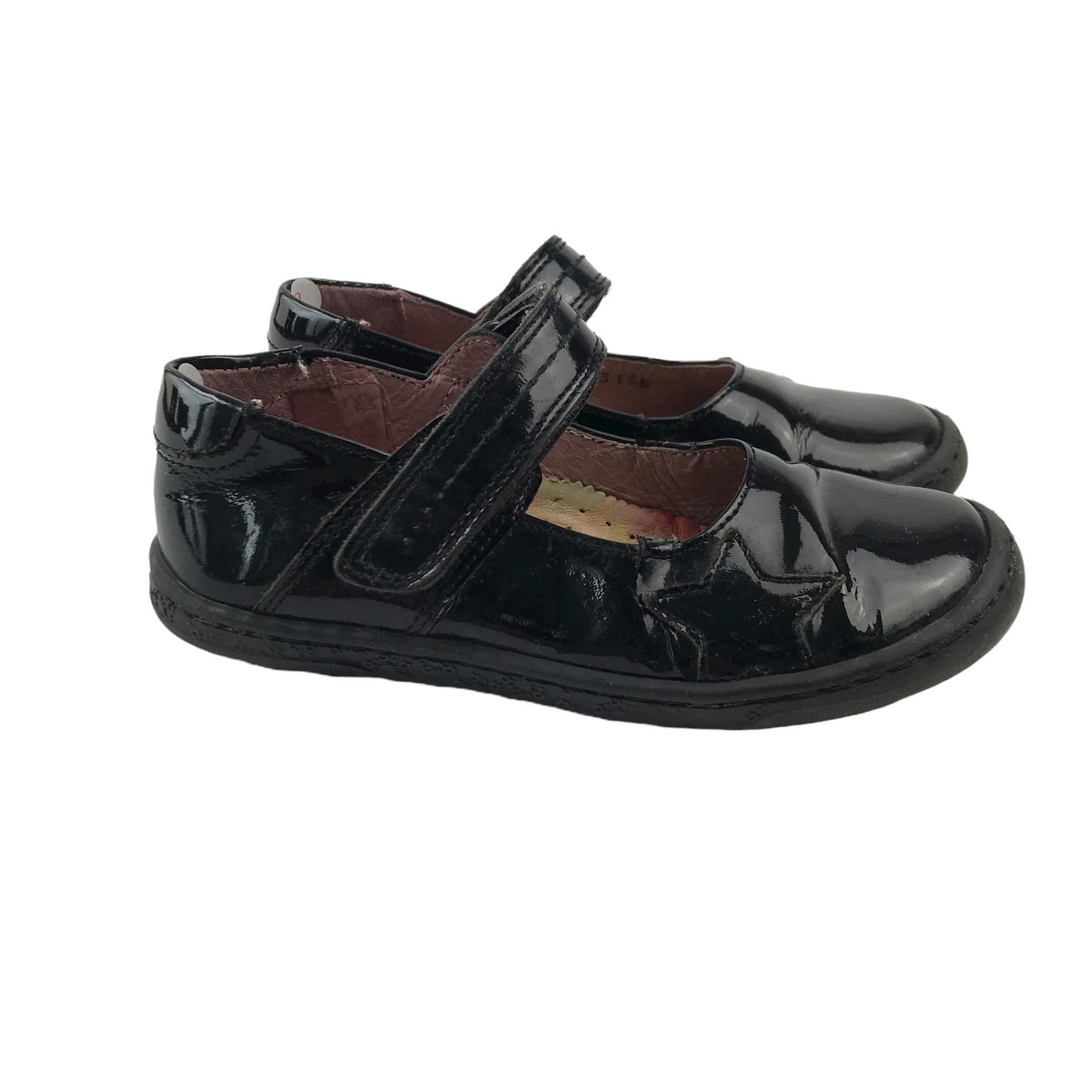Petasil Black School Pumps With Single Strap and Stars Shoe Size 9 (jr)