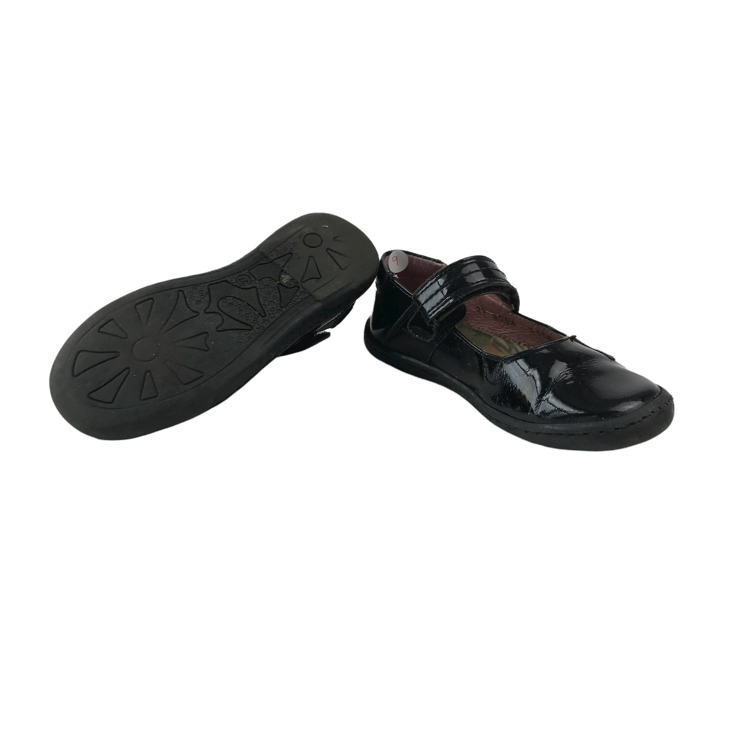 Petasil Black School Pumps With Single Strap and Stars Shoe Size 9 (jr)