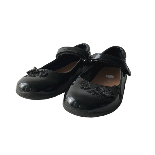 Matalan Black School Pumps with Single Strap and Butterflies Shoe Size 9 (jr)