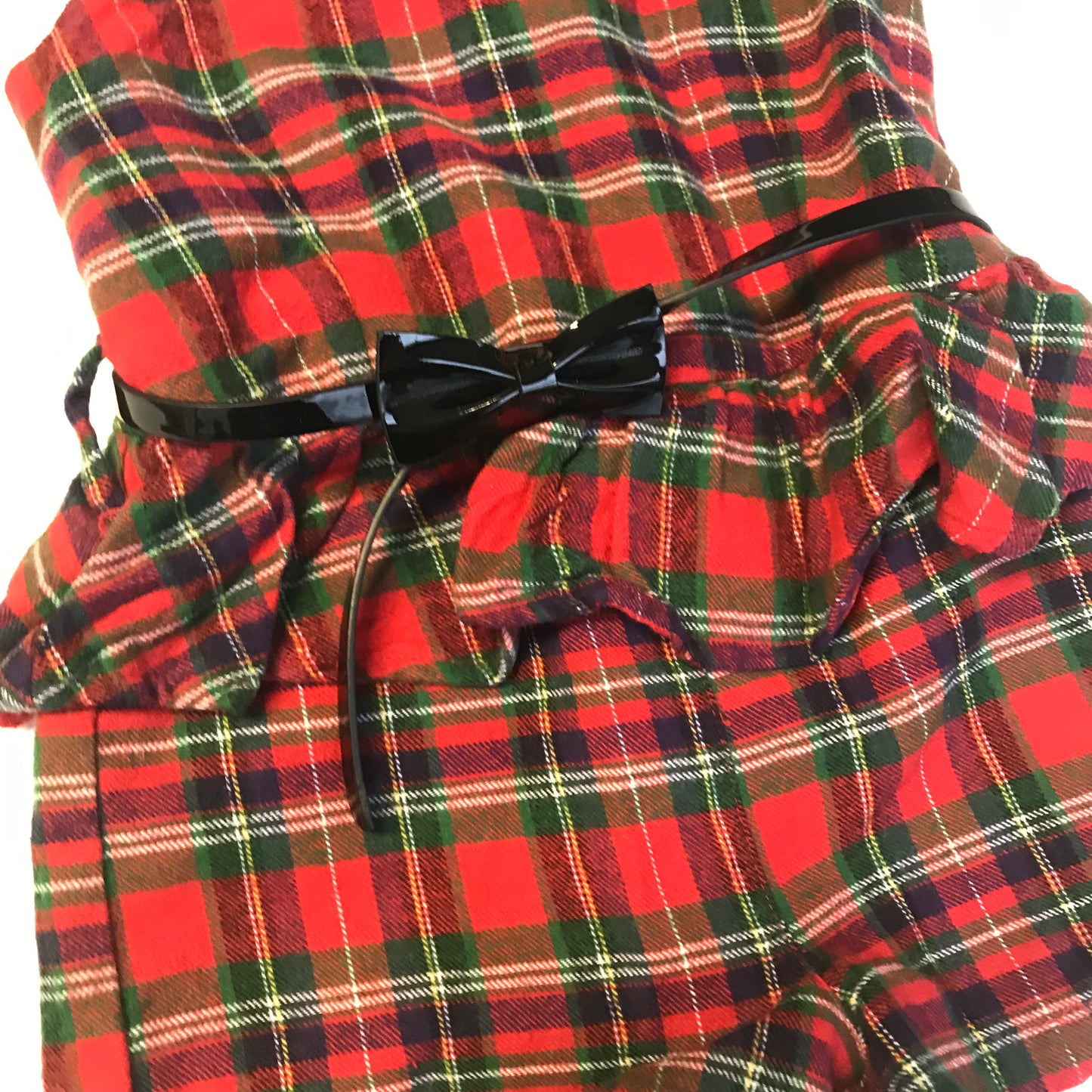 Mini V Red Tartan Playsuit with Belt Age 4