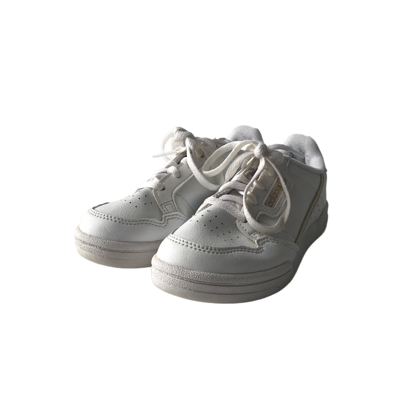 Adidas White and Gold detailed Trainers Size UK 12K junior