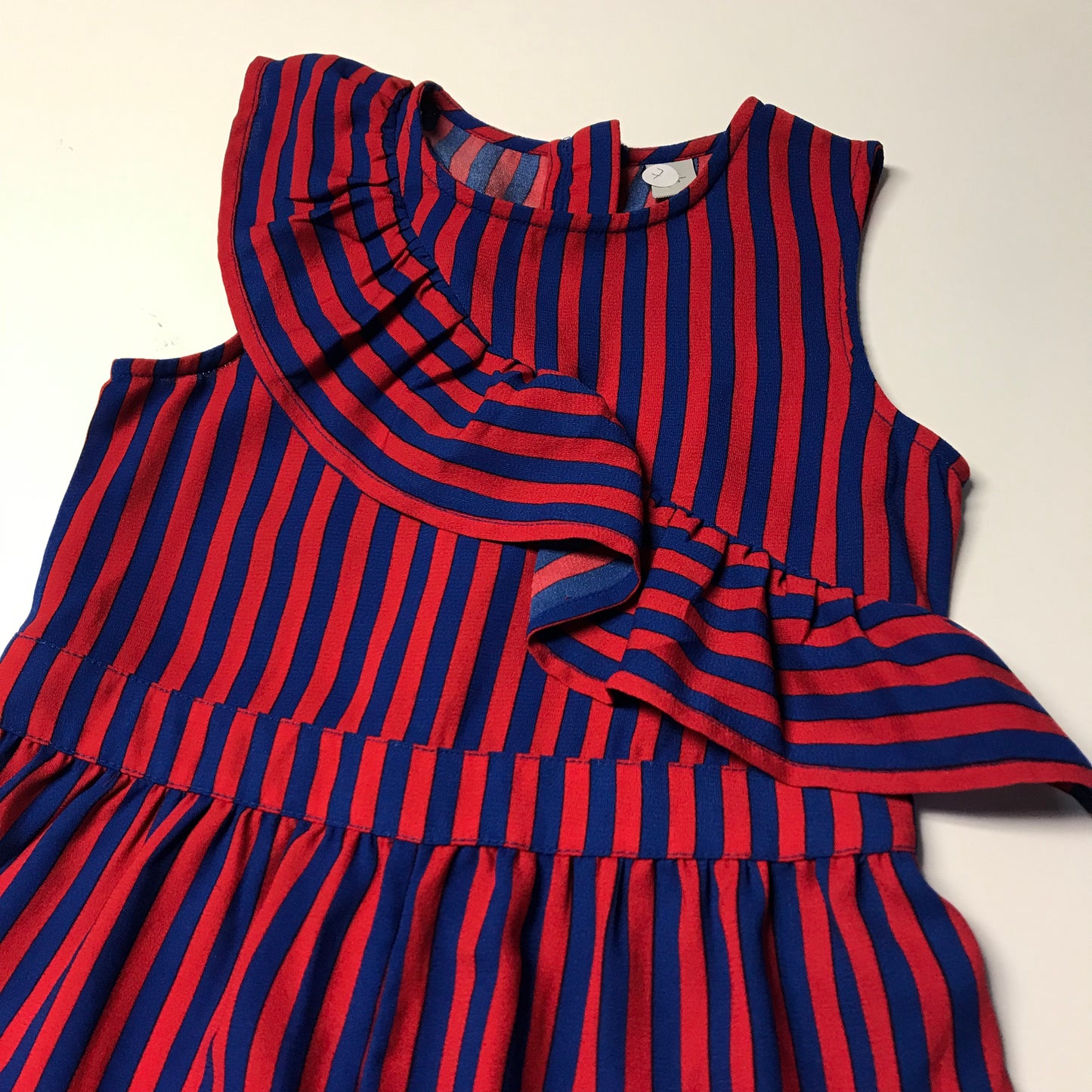 Tu Red and Blue Stripy Jumpsuit Age 8