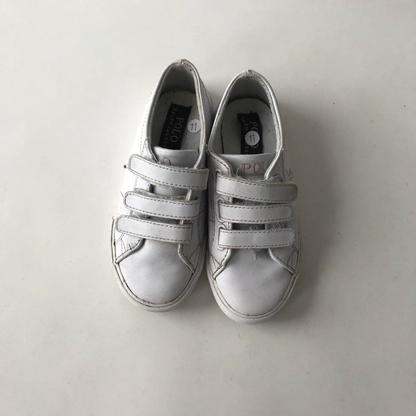 Ralph Lauren White Velcro Trainers Shoe Size 11 (jr)
