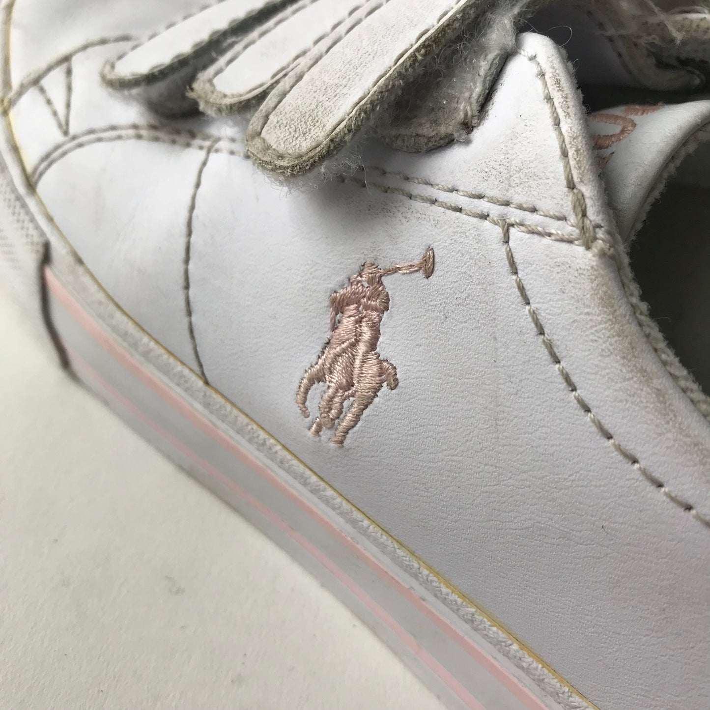 Ralph Lauren White Velcro Trainers Shoe Size 11 (jr)
