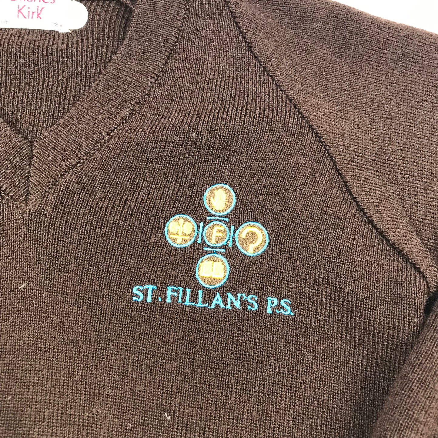 St. Fillan's Primary Brown Jumper with V-neck