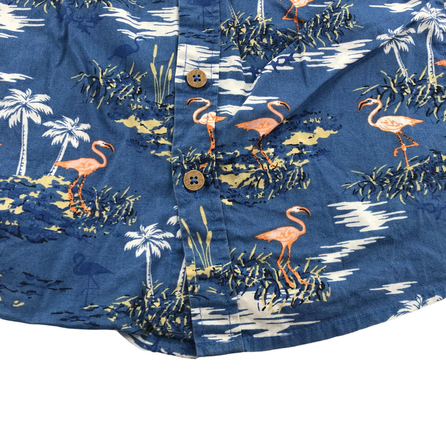 George Blue Flamingo Short Sleeve Shirt Age 4