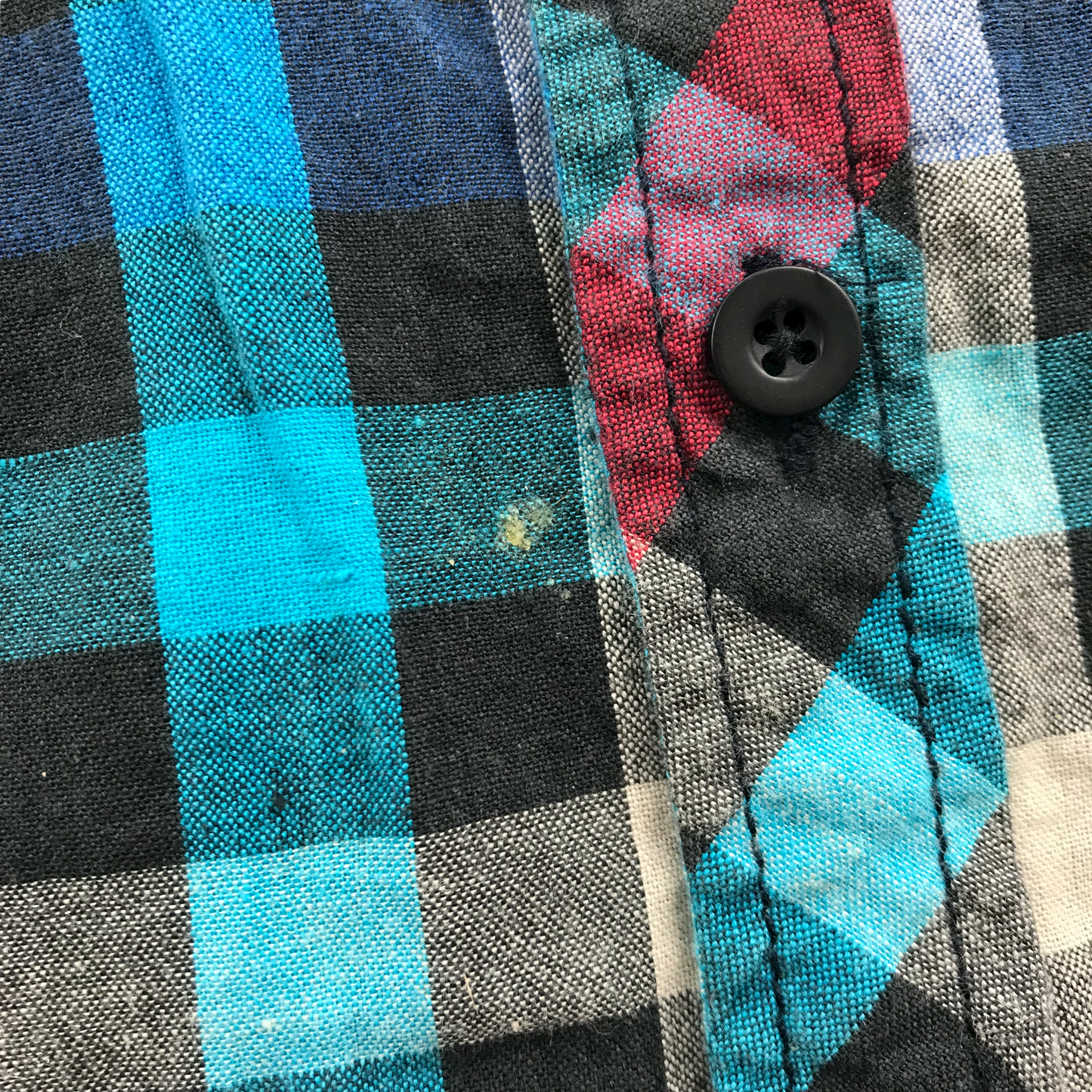 M&Co Blue Navy and Red Checked Short Sleeve Shirt Age 5