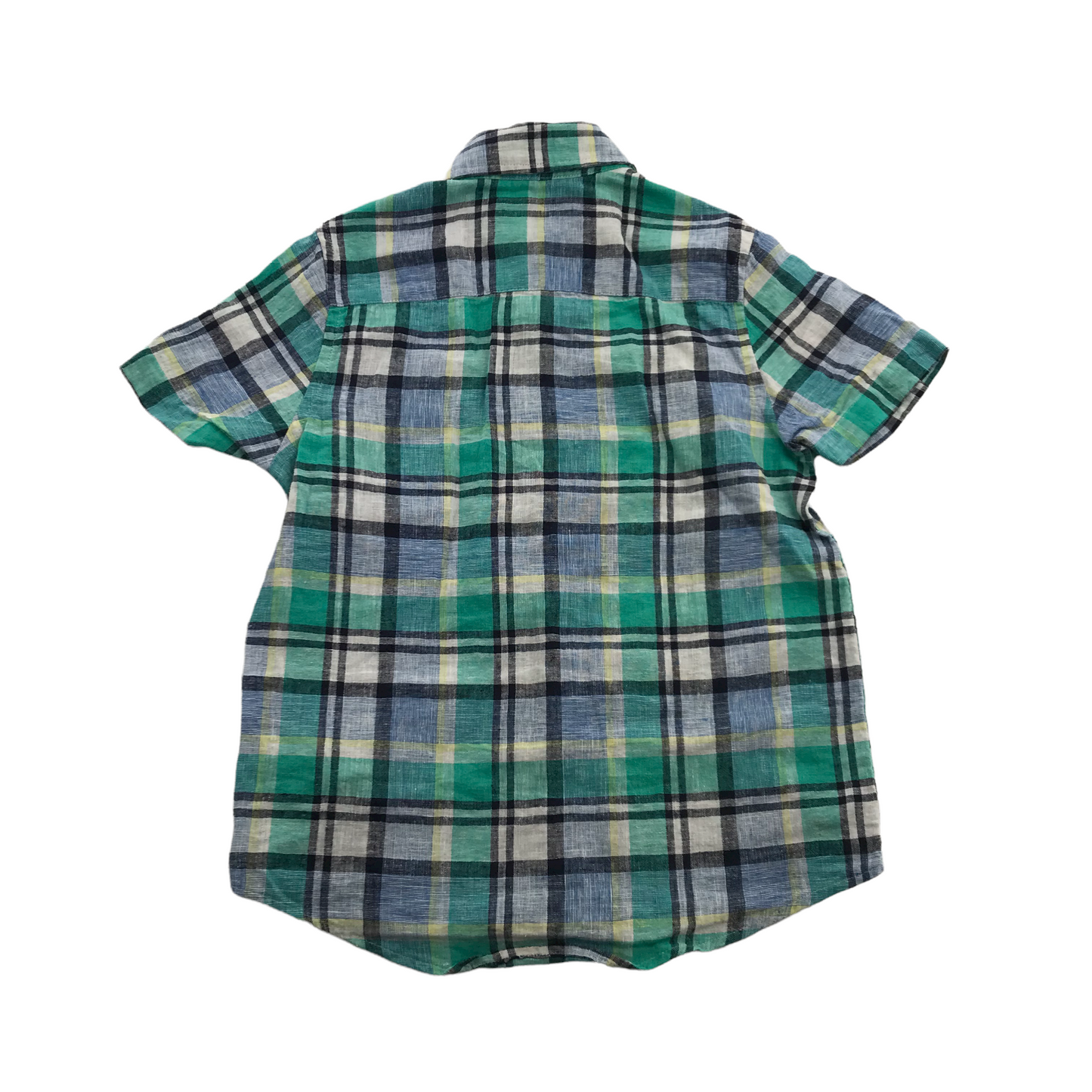Next Green and Blue Checked Short Sleeve Shirt Age 6
