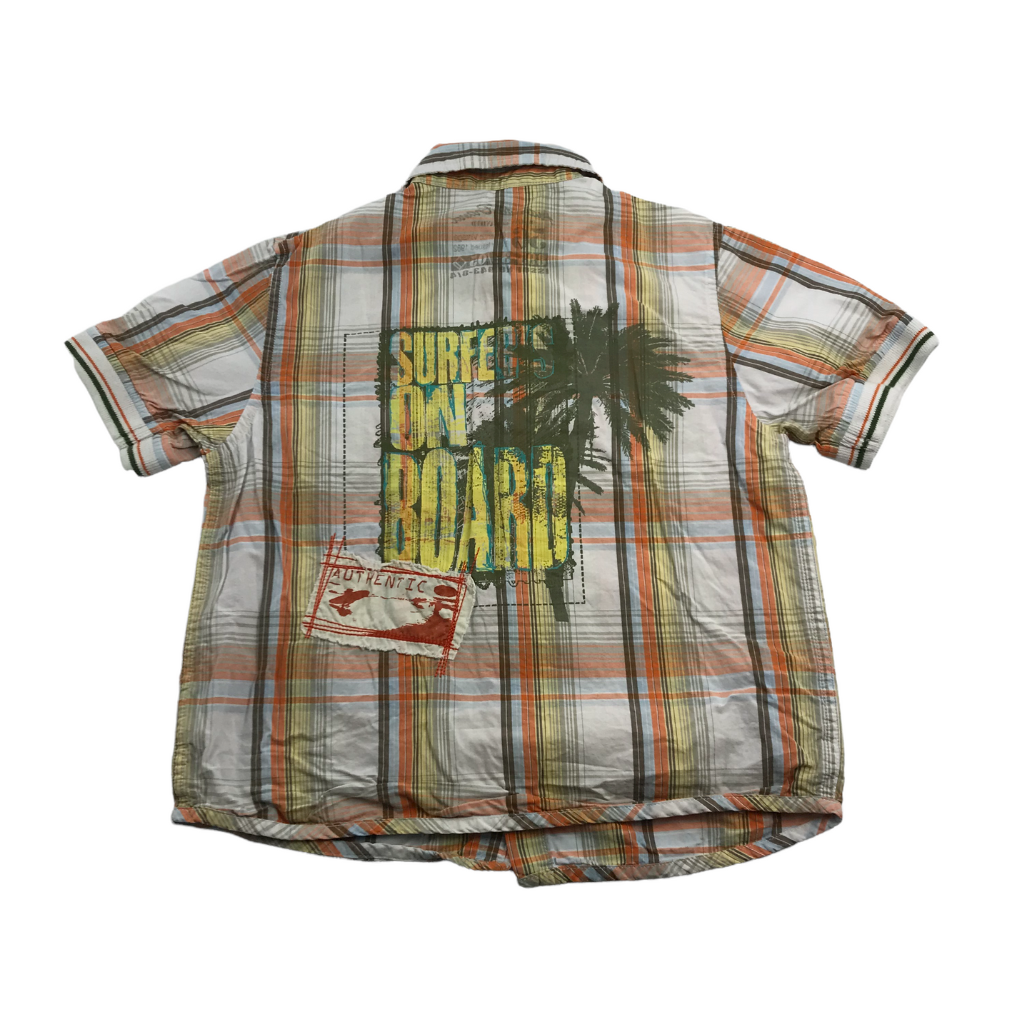Next Orange Checked Print Short Sleeve Shirt Age 6