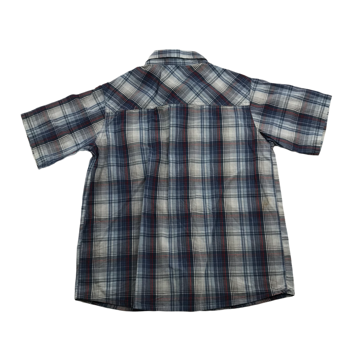 M&Co Blue Checked Short Sleeve Shirt Age 6