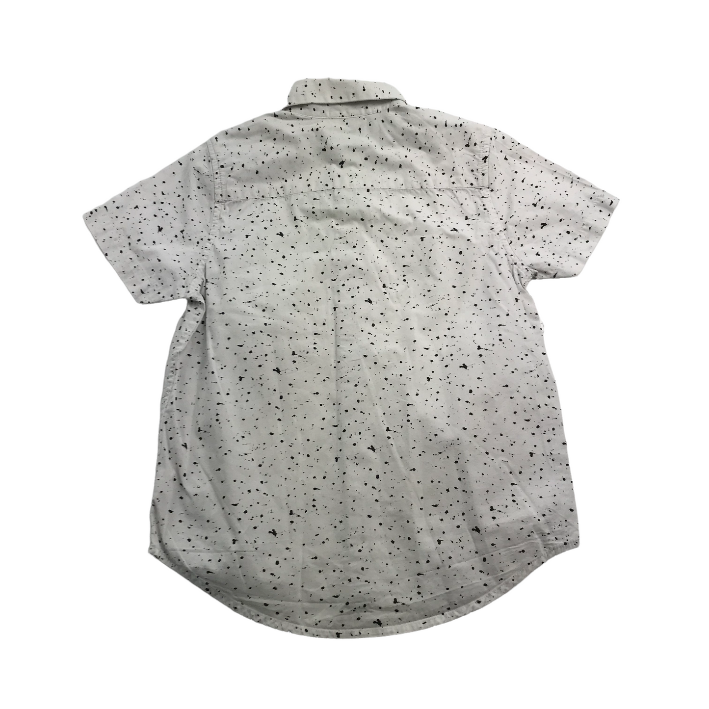 Next White and Black Splash Pattern Short Sleeve Shirt Age 7
