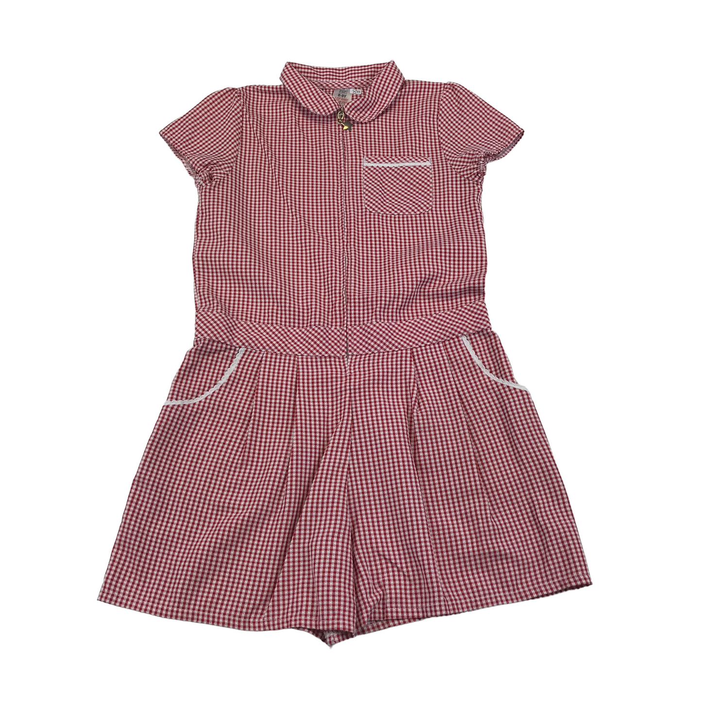 F&F Red School Gingham Summer Jumpsuit
