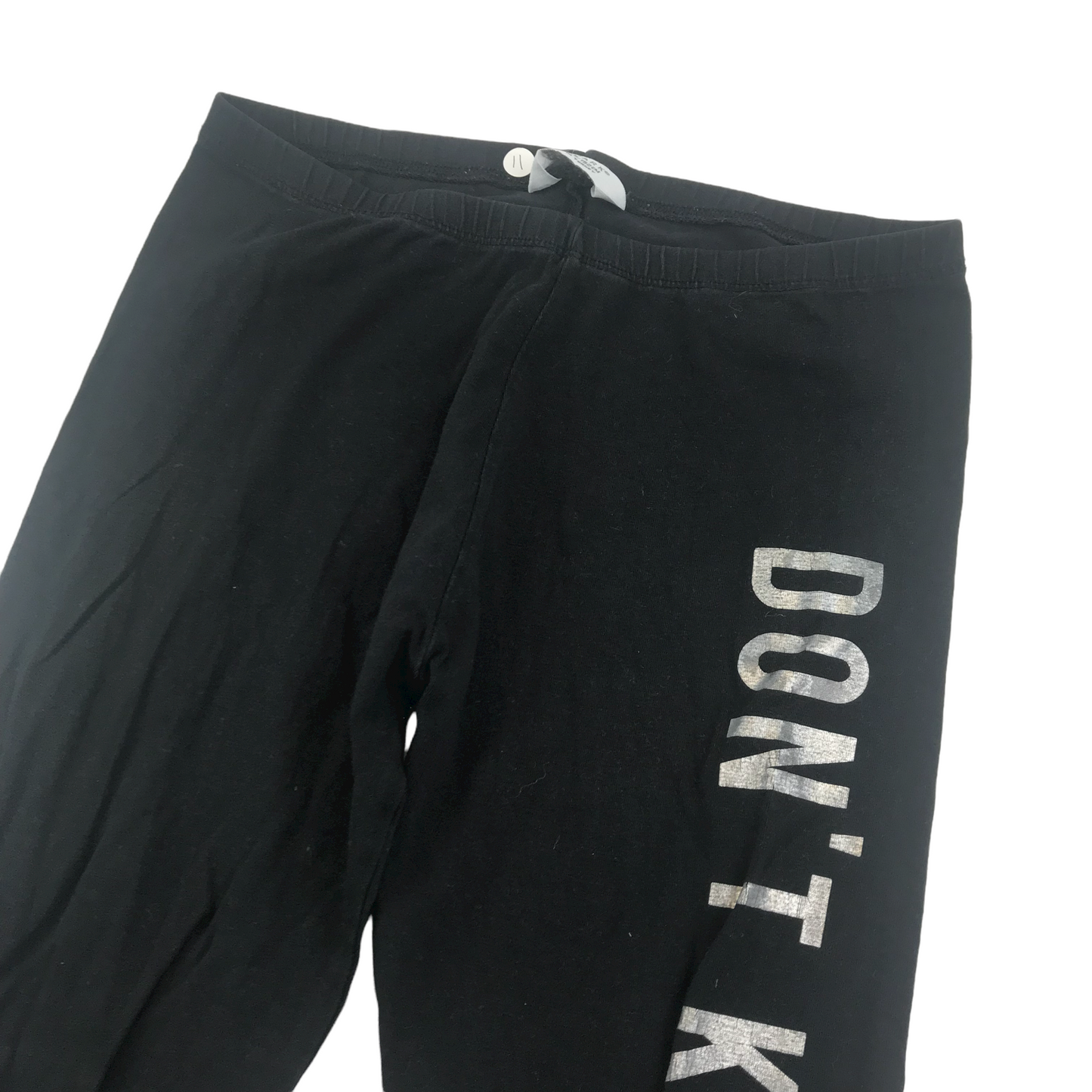 Primark Black Don't Know Don't Care Leggings Age 11