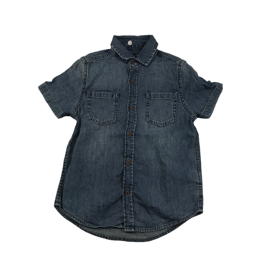 Next Blue Short Sleeve Denim Shirt Age 7