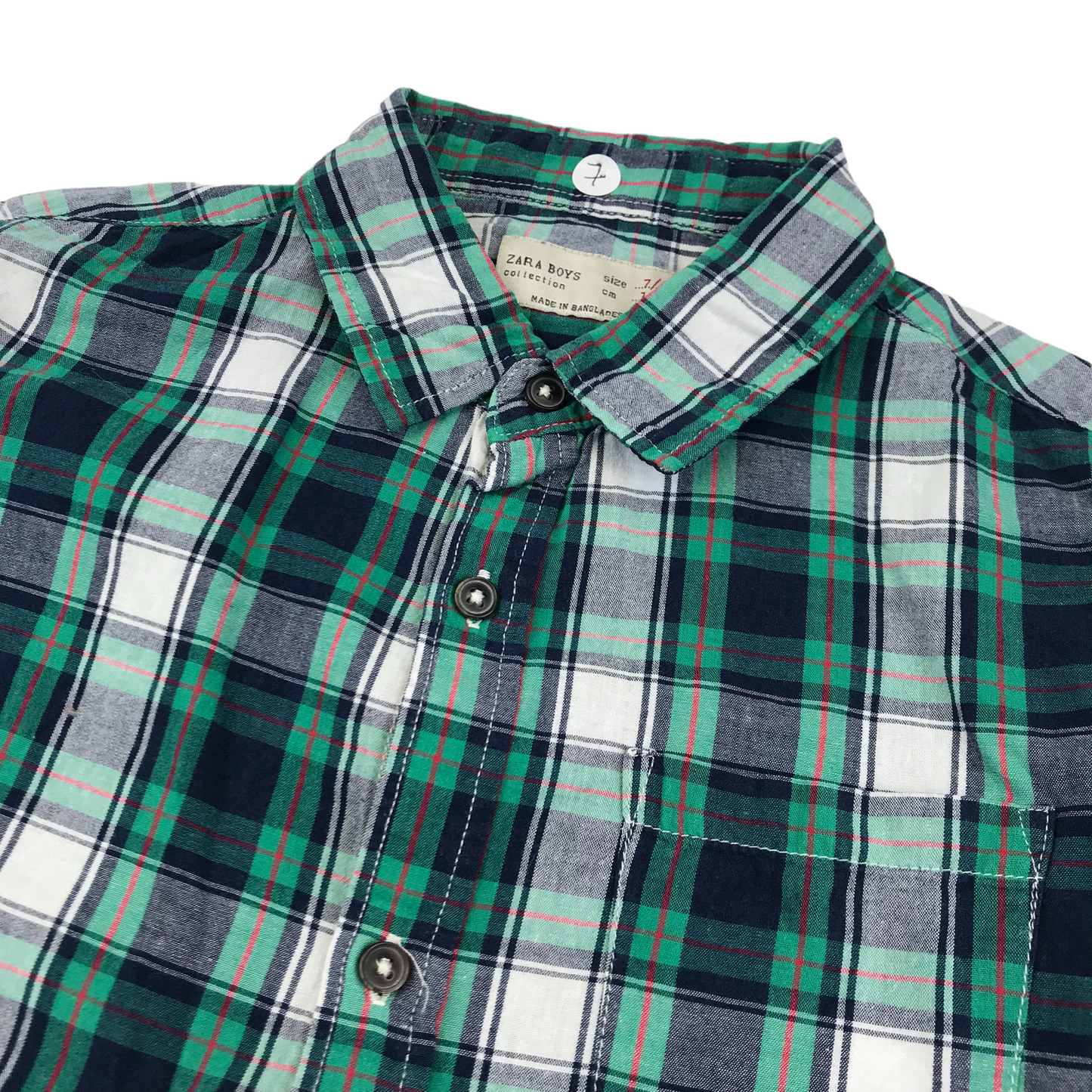 Zara Green Checked Shirt Age 7