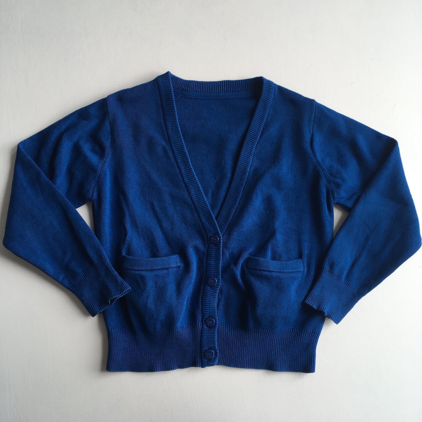 Royal Blue School Cardigan with Pockets