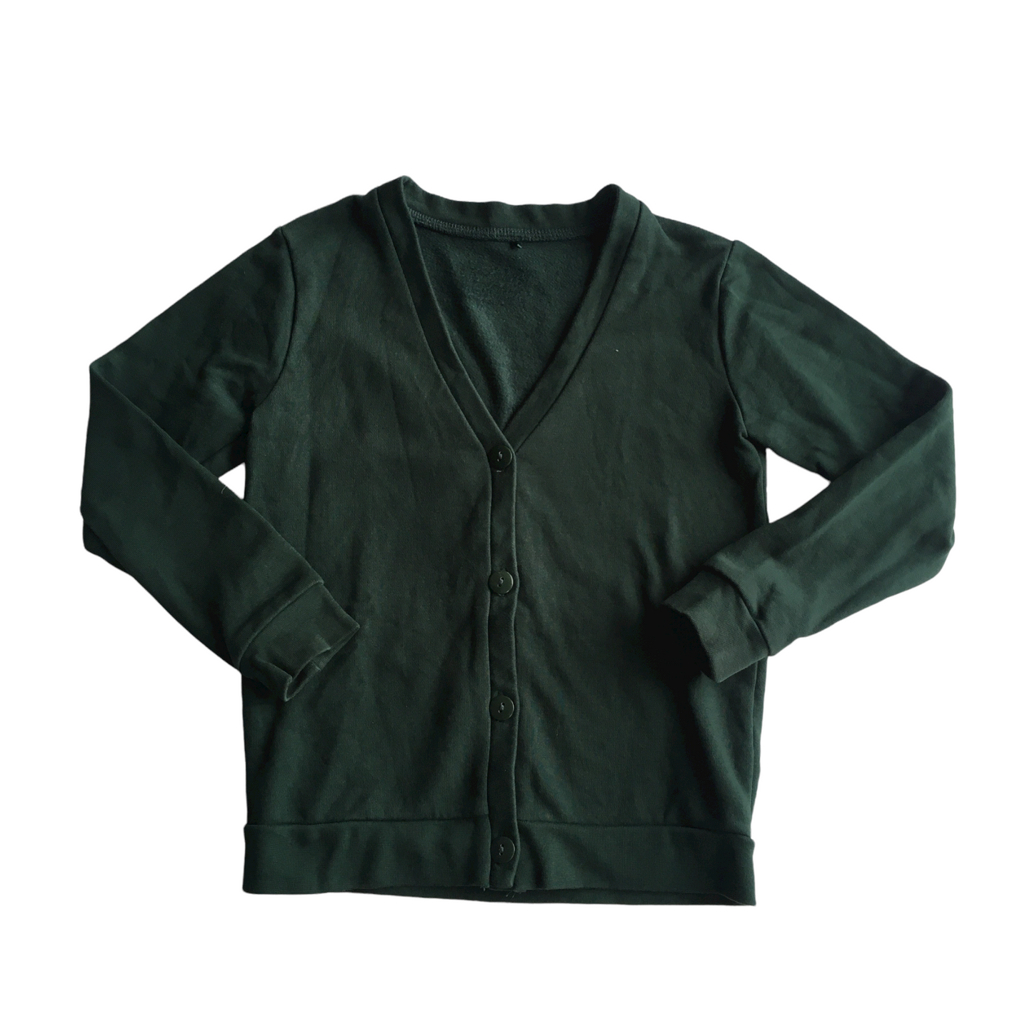 Green jersey school cardigan