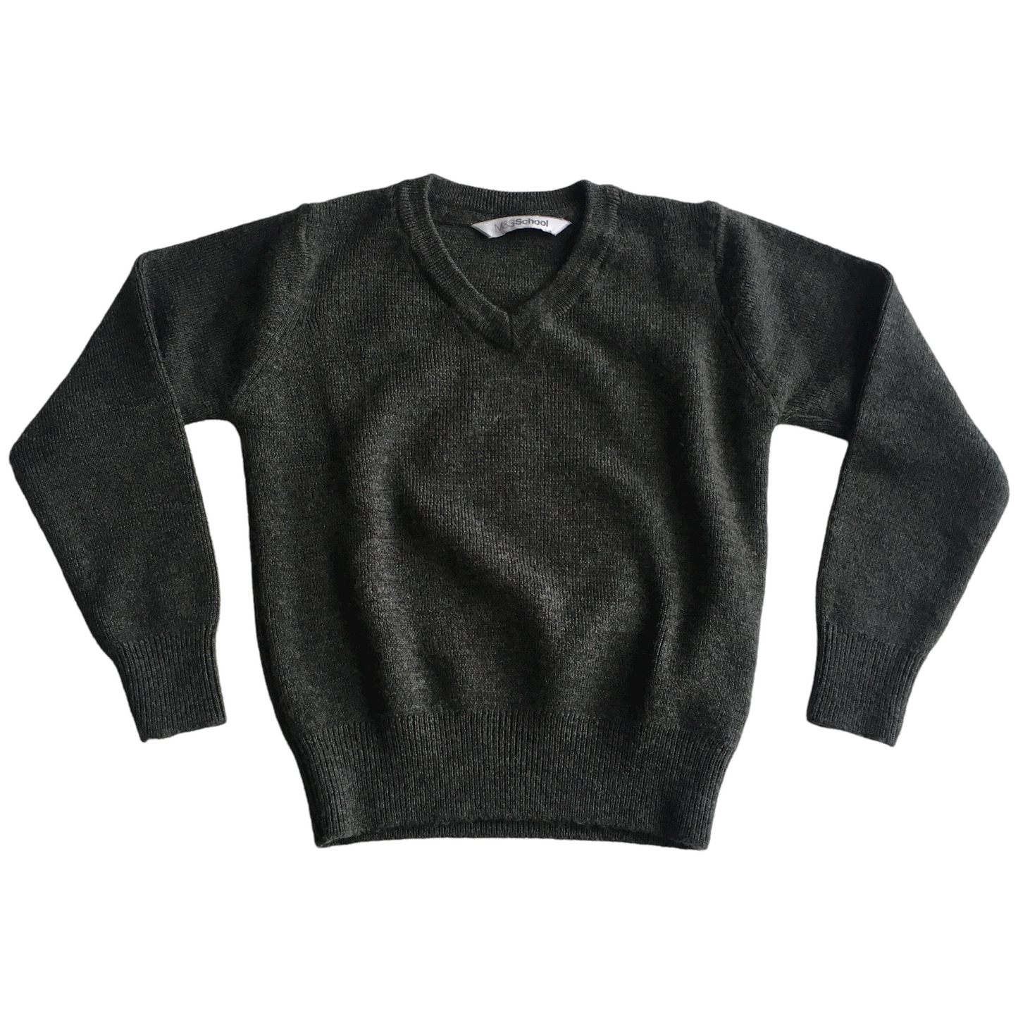 Dark Grey School V-neck Jumper