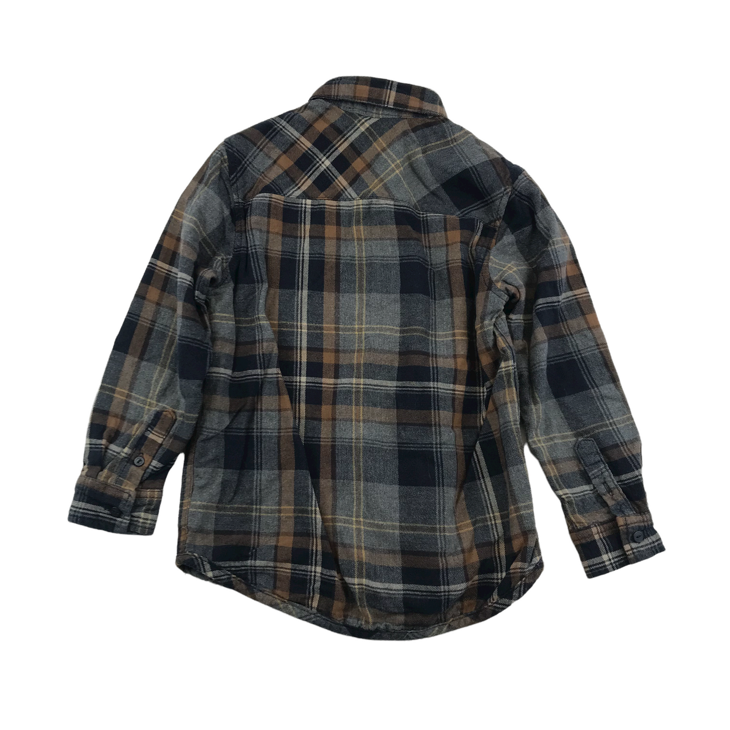 Next Brown and Navy Checked Jersey Lined Shirt Age 6