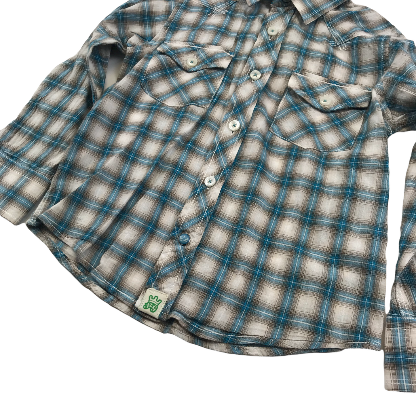 St George by Duffer Brown and Blue Checked Shirt Age 6