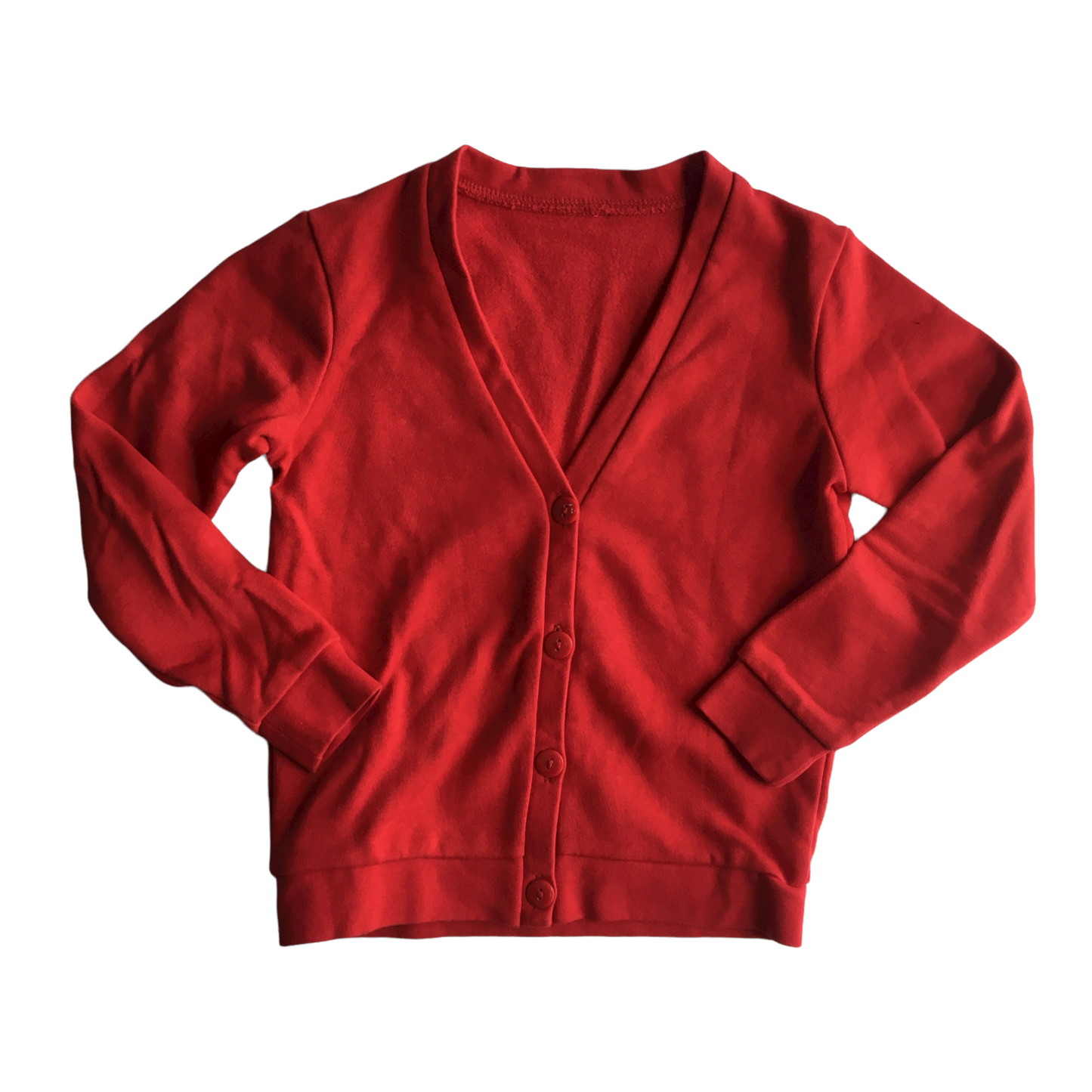 Red jersey school cardigan