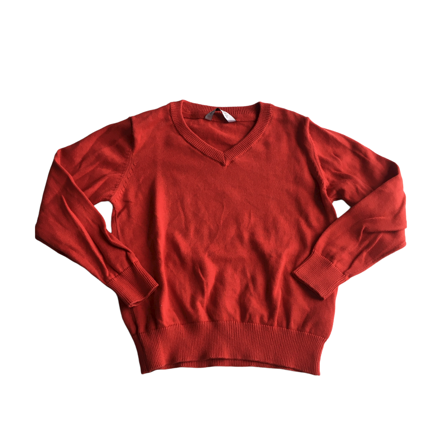 Red School V-neck Jumper