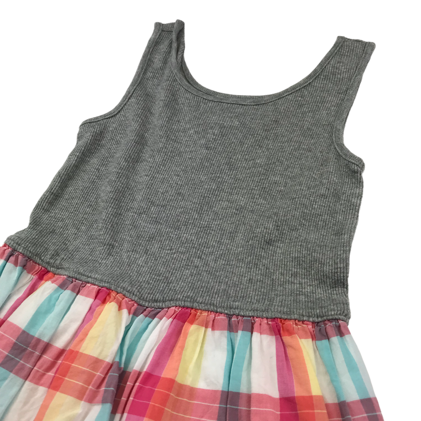 Gap Grey and Pink Checked Dress Age 6