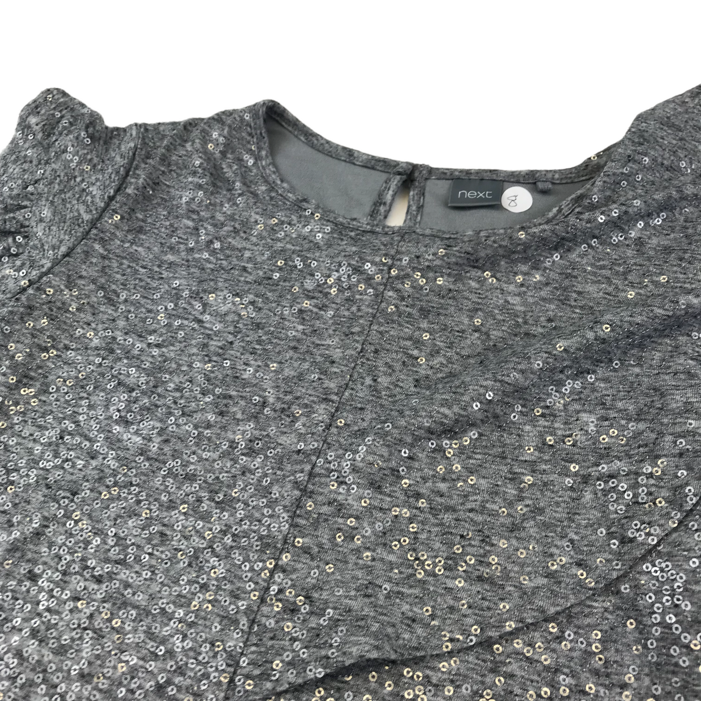 Next Grey Sequin Knitted Dress Age 8