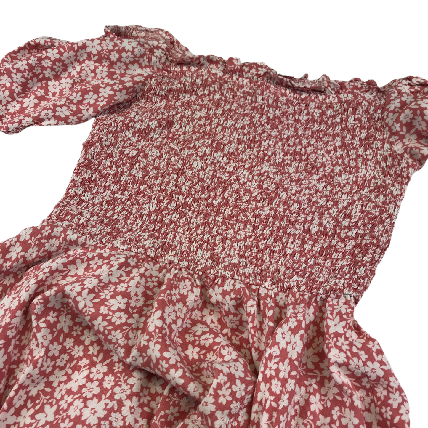 New Look Pink and White Floral Dress Age 11