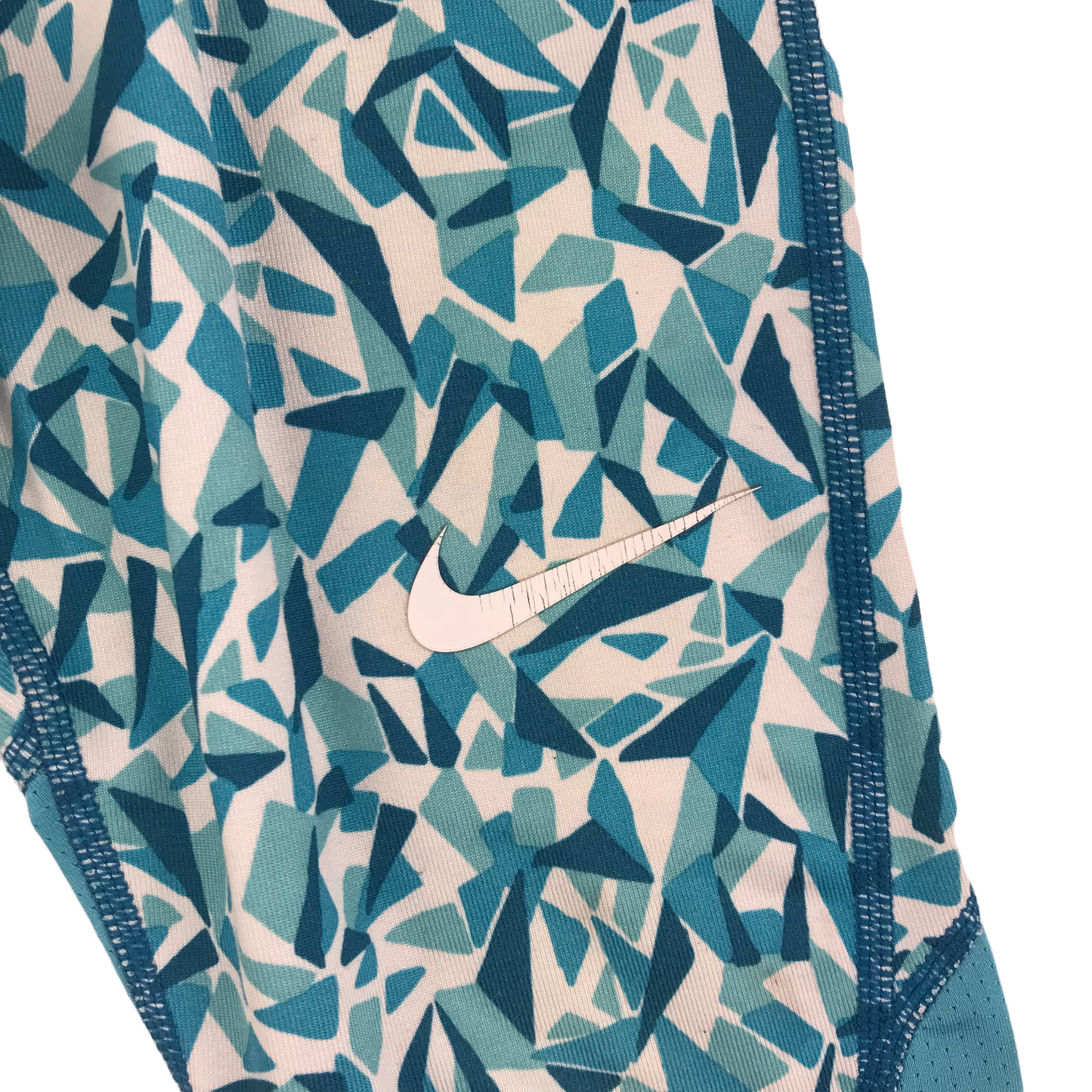 Nike Pro Blue Pattern 3/4 Sport Leggings Age 7