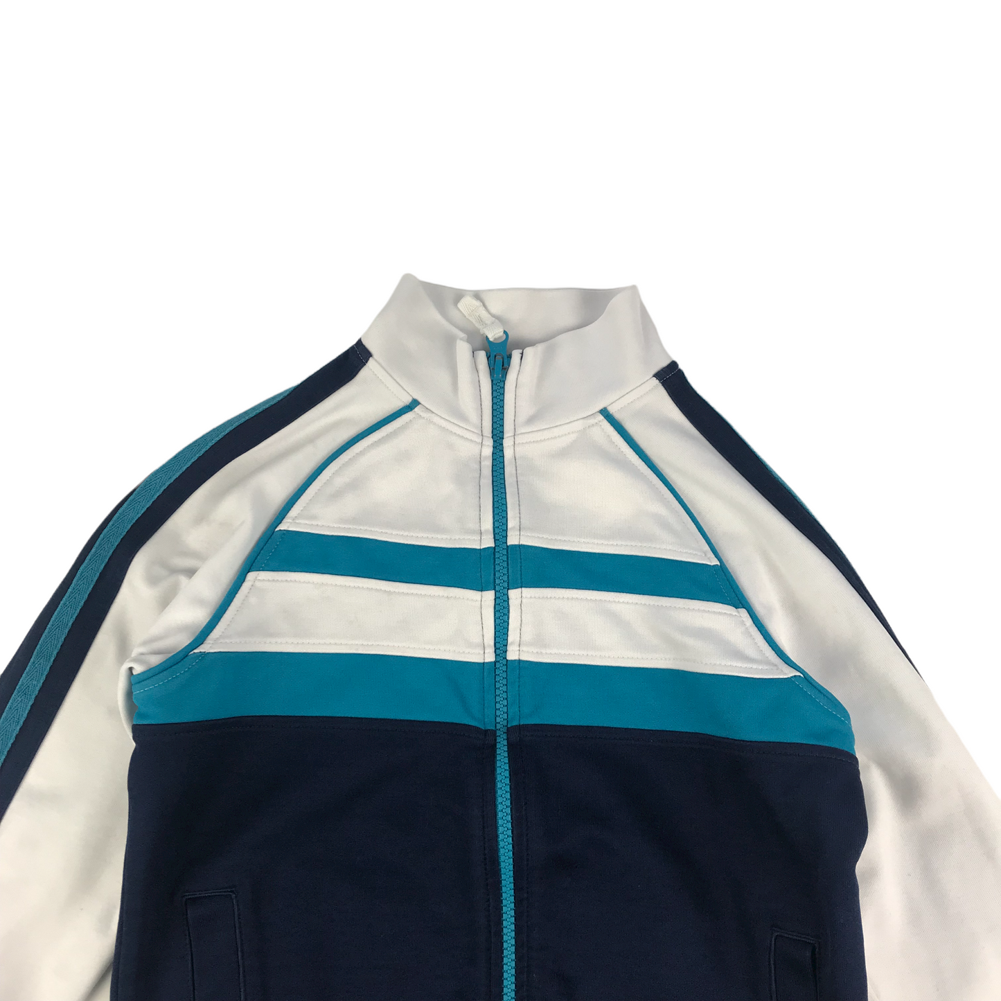 M&S White and Navy Zip Sweatshirt Age 7