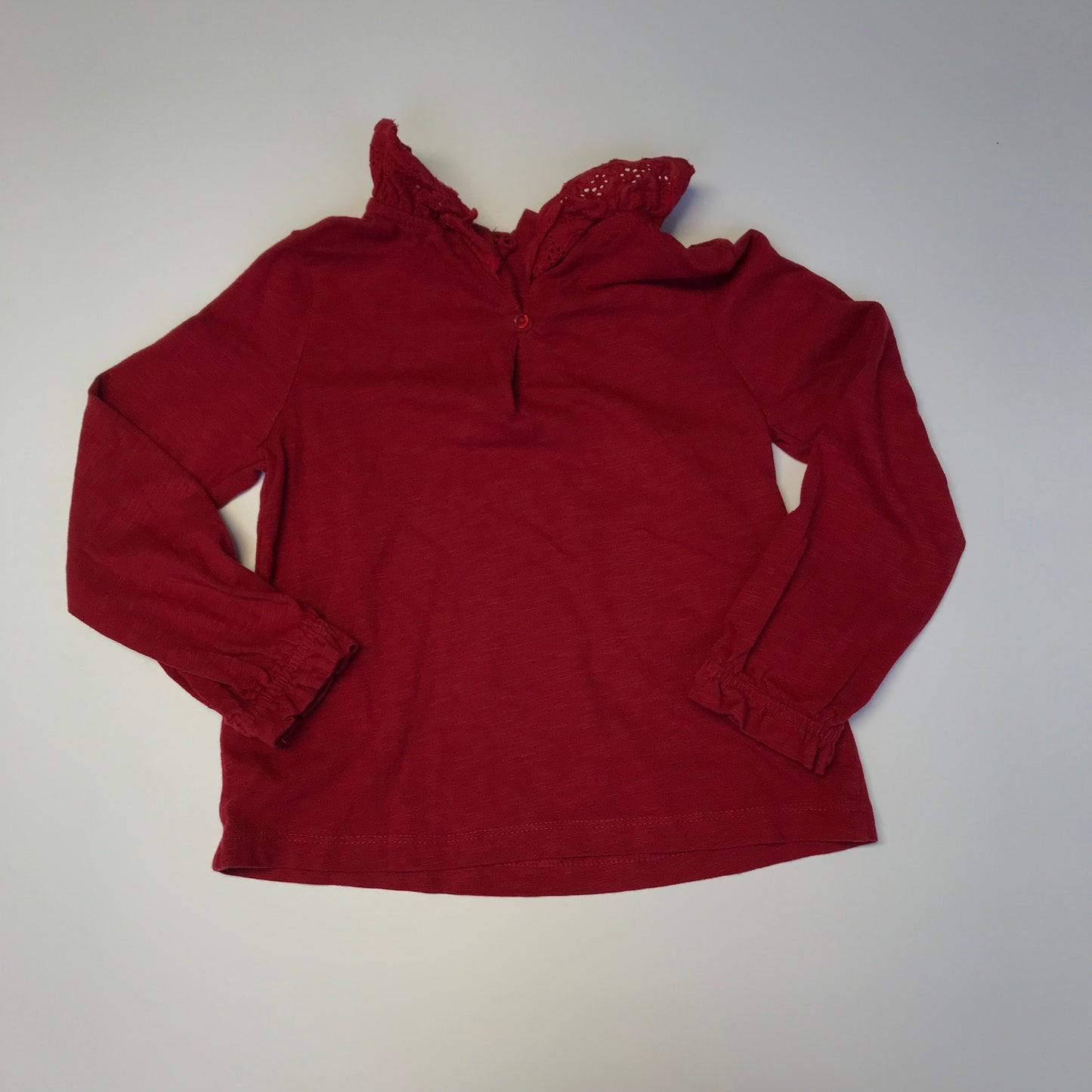 M&S With Lace Collar Long Sleeve T-shirt Age 4