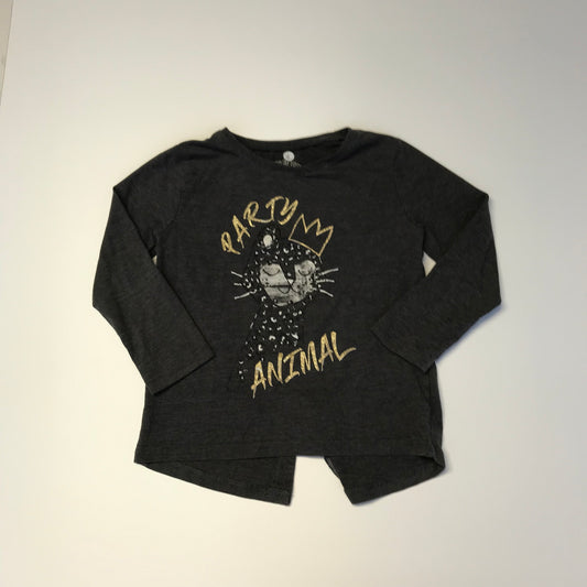 Party Animal Grey Long Sleeve T-shirt Age 4