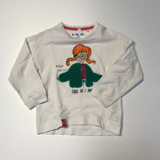 White Hello World Long Sleeve T-shirt Age 4